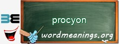 WordMeaning blackboard for procyon